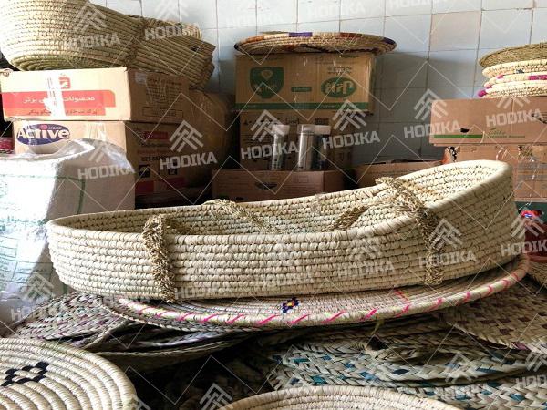 سبد رخت گرد بامبو لیمون