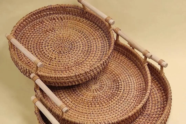 فروش عمده سینی حصیری بزرگ با تنوع رنگی و قیمت مناسب